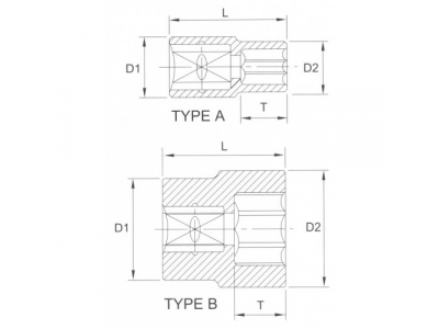 Головка торцевая 6гр. 1/2" 22мм